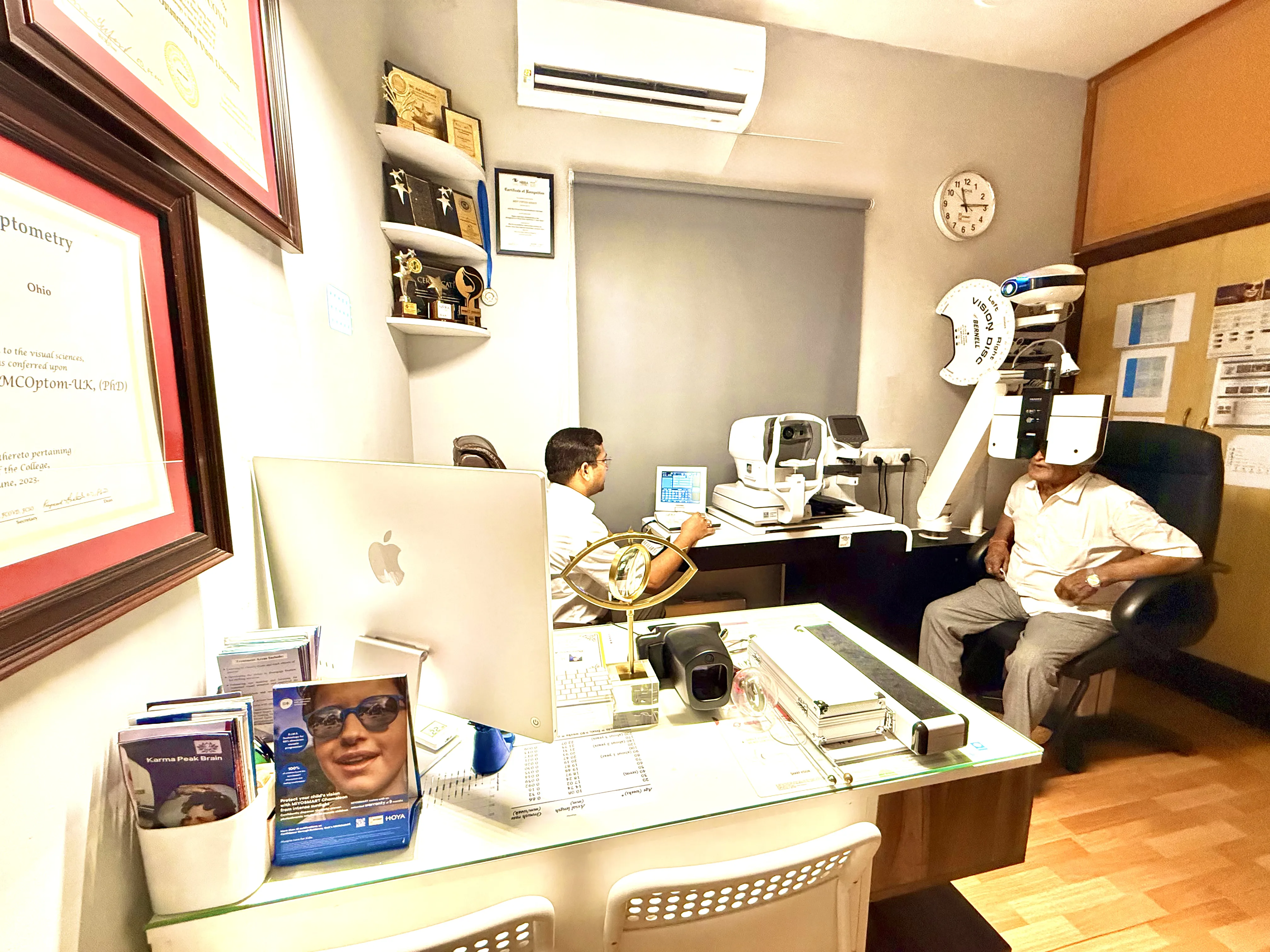 Consultation room with patient at Caring Vision Therapy, Chennai