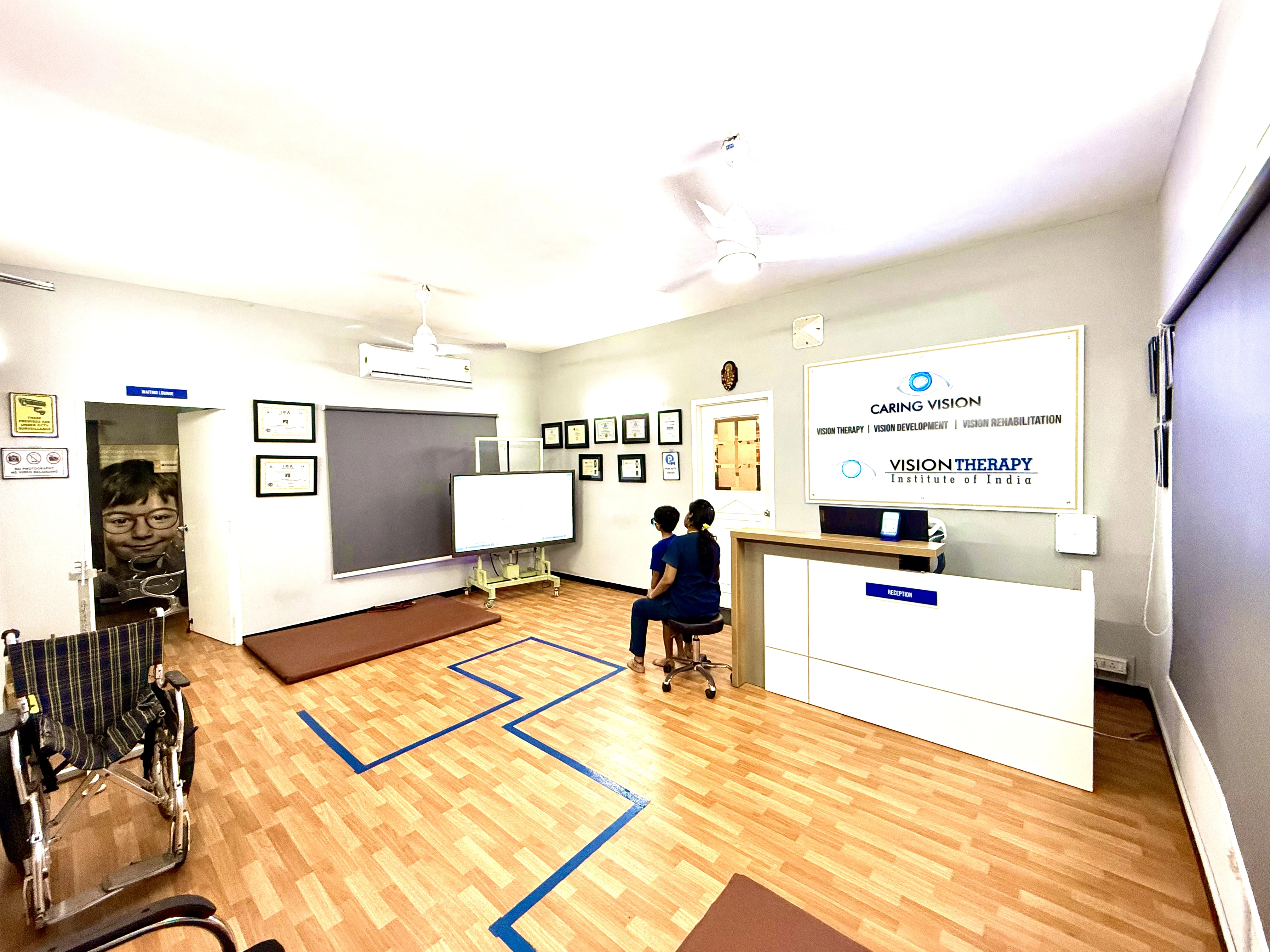 Main floor reception of Caring Vision Therapy clinic