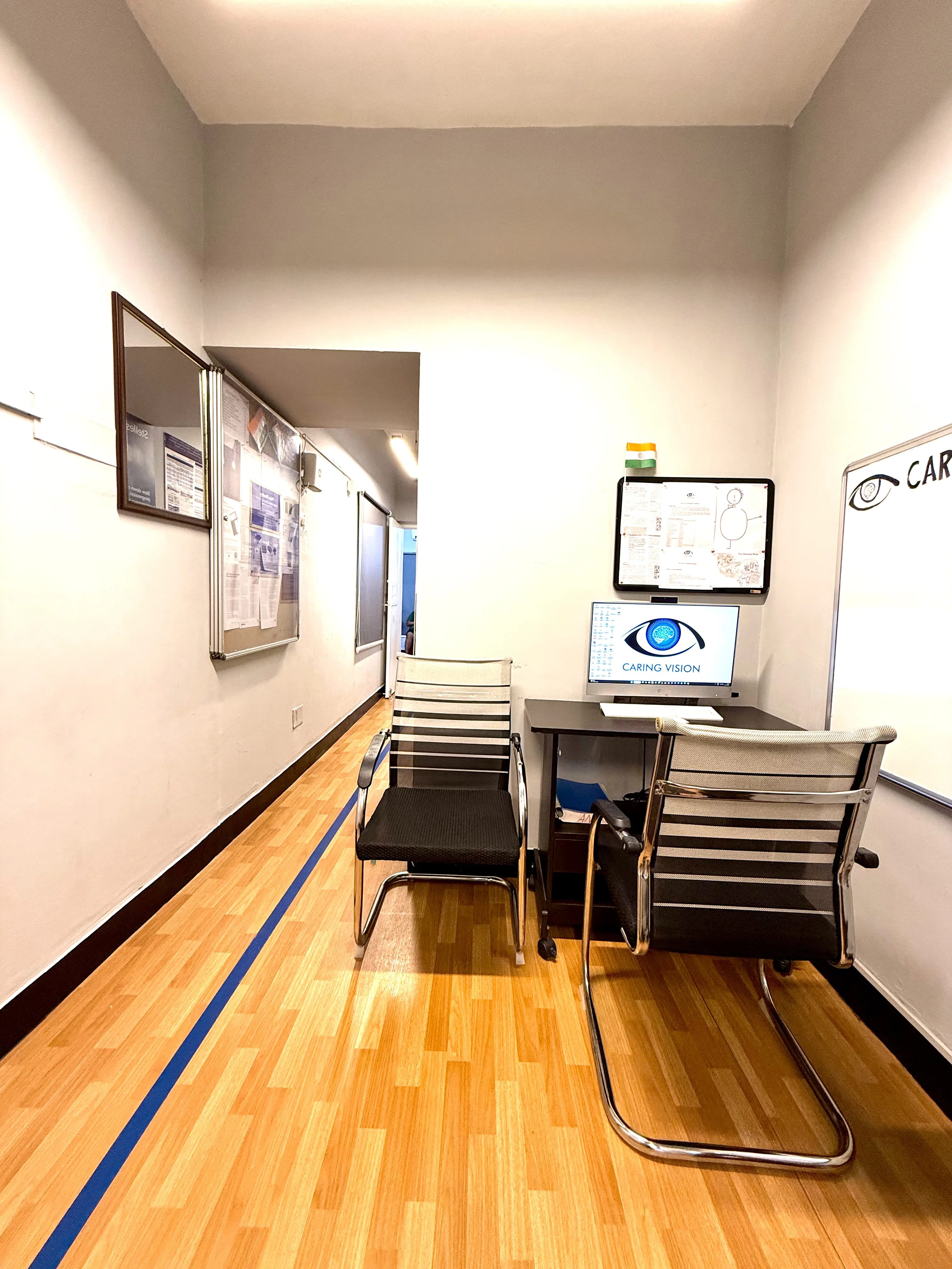 Vision assessment workstation at Caring Vision Therapy, Ashok Nagar