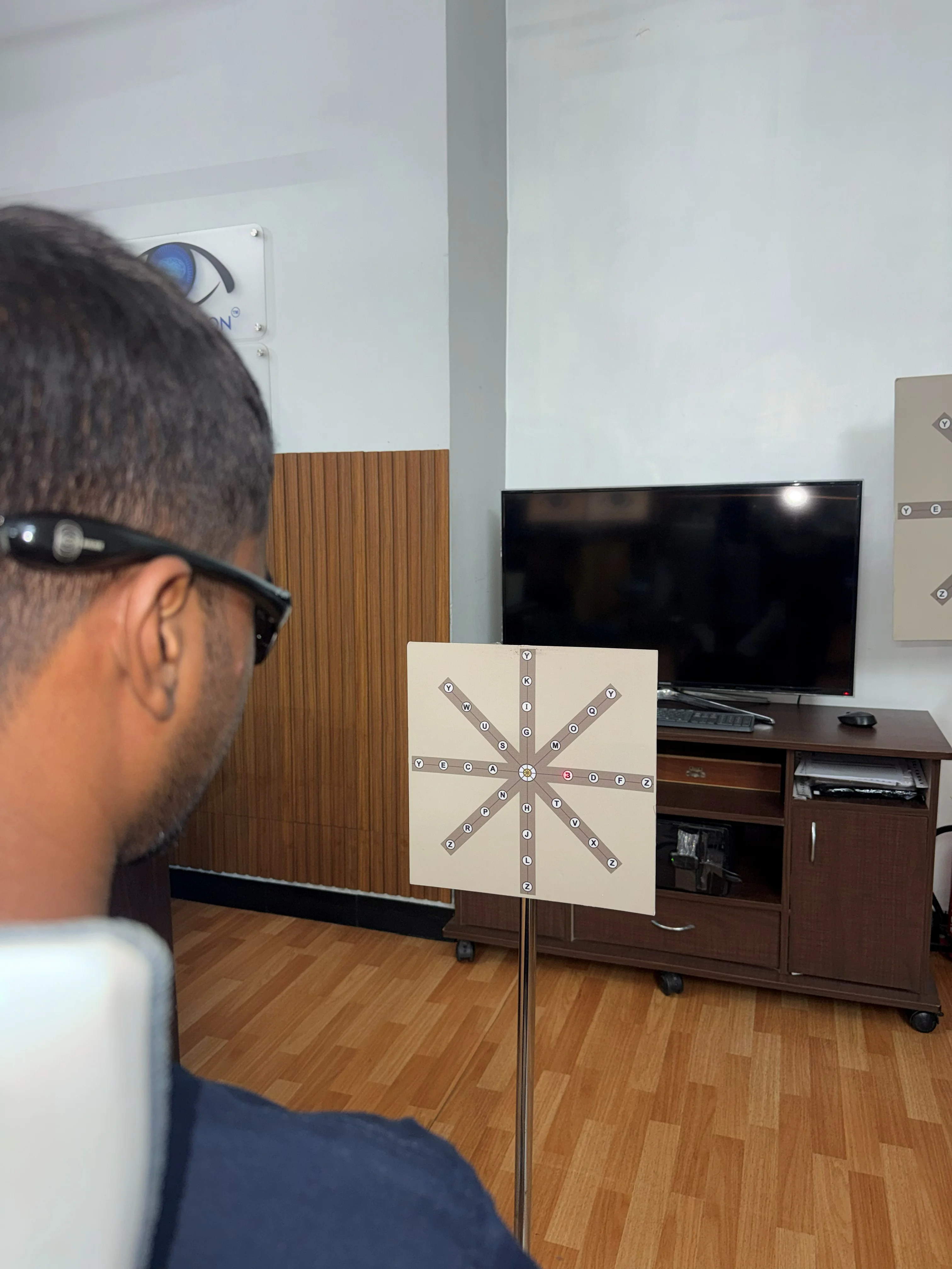 Anaglyph suppression card exercise closeup at Caring Vision Therapy