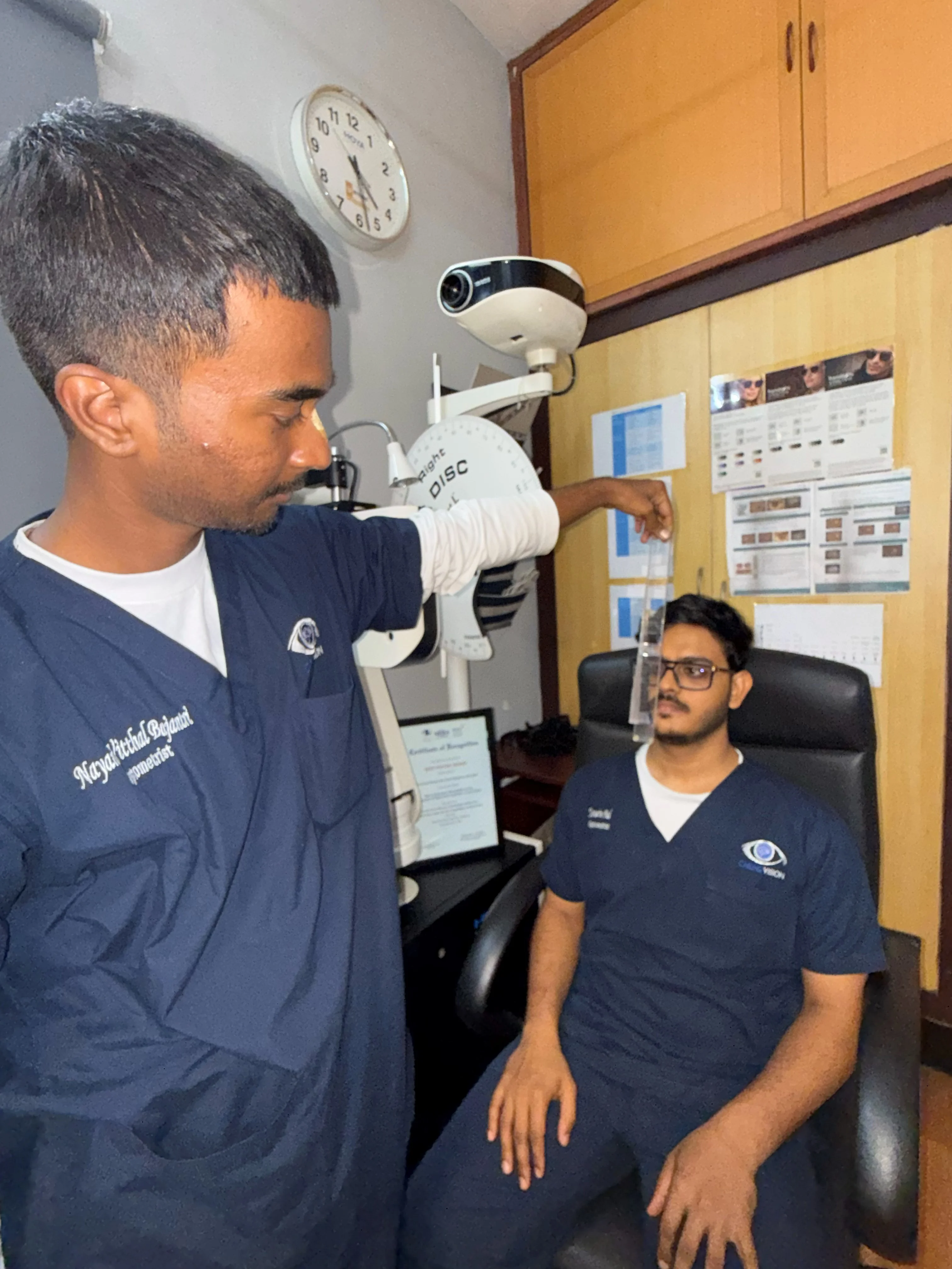 Clinical vision assessment session at Caring Vision Therapy, Ashok Nagar