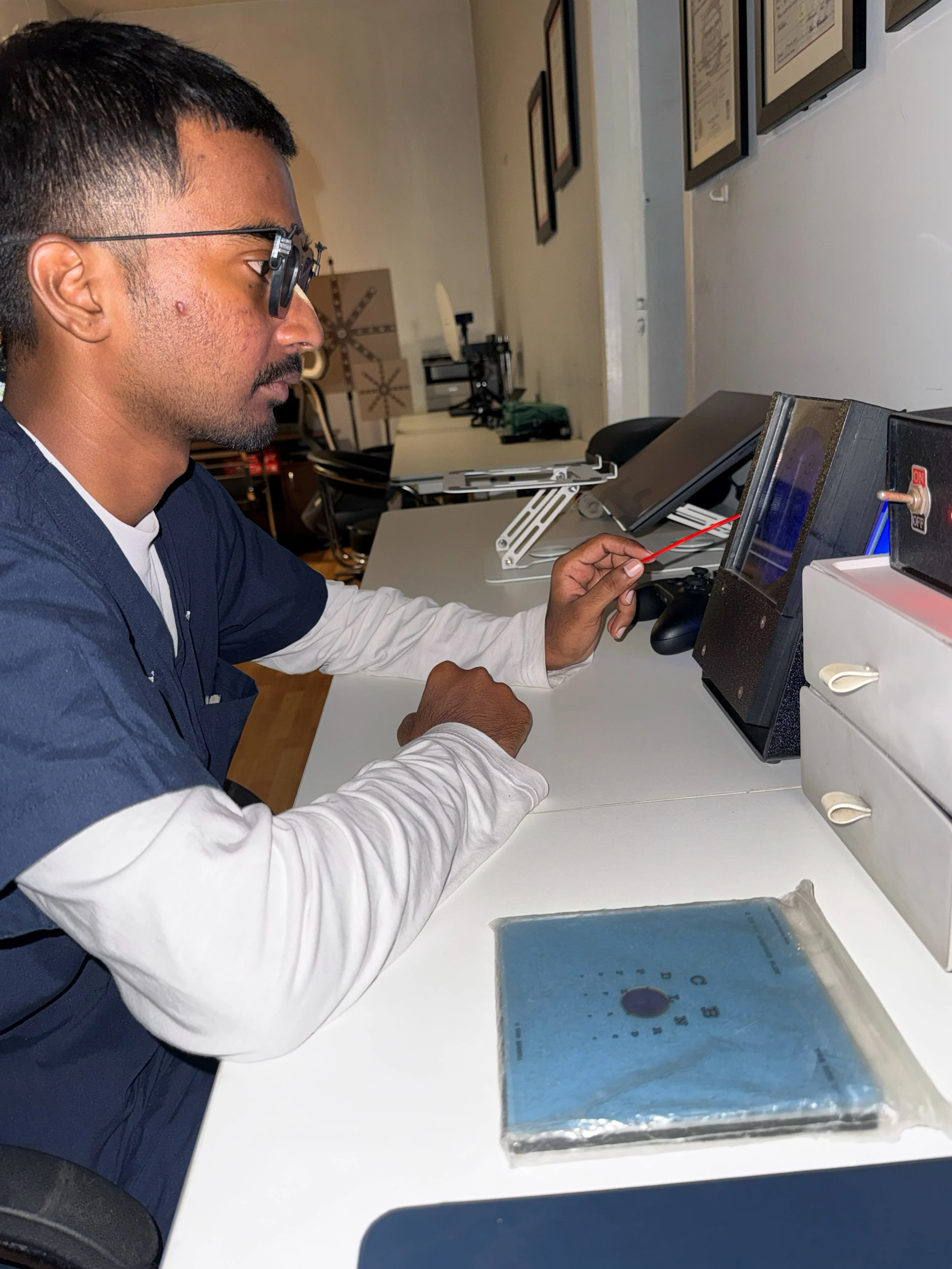 Interactive light tracking device used in vision therapy at Caring Vision