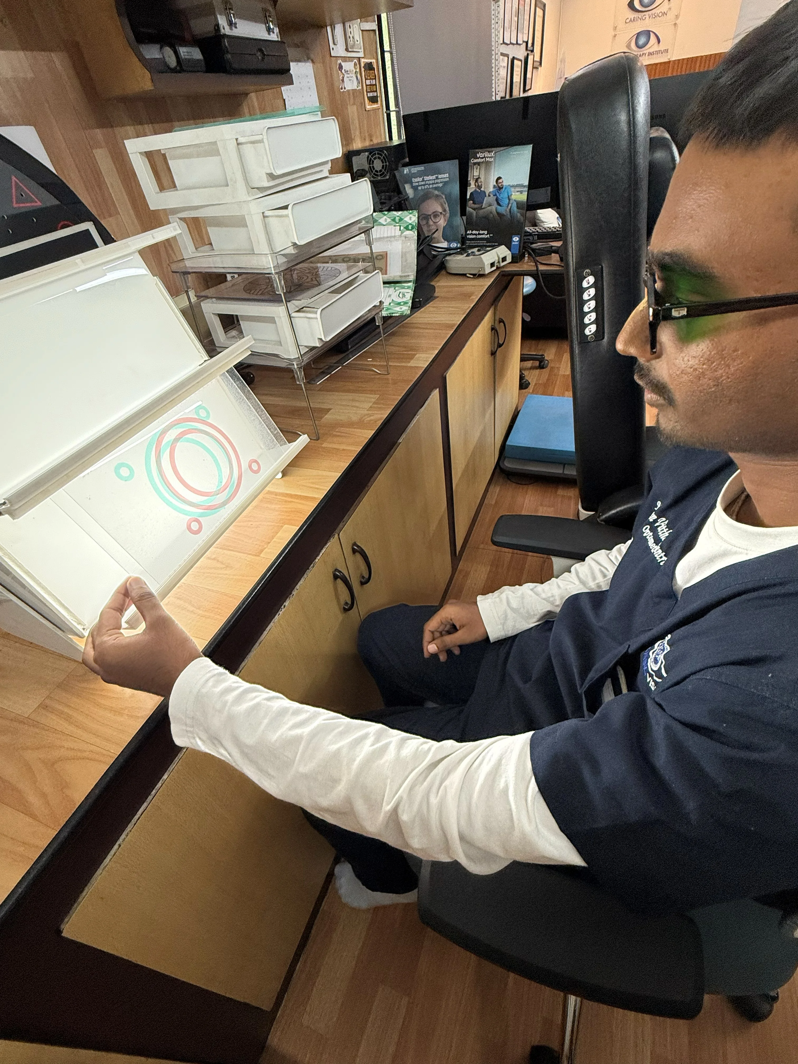 Closeup of near vision chart used at Caring Vision Therapy clinic